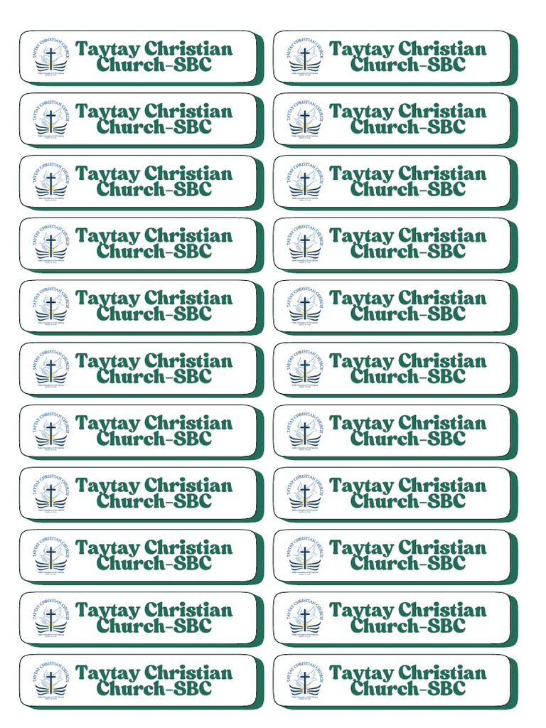 Taytay Christian Church-SBC LABEL | PDF