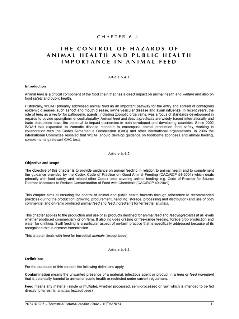 Chapitre Control Feed Hazard | PDF | Food Safety | Hazards
