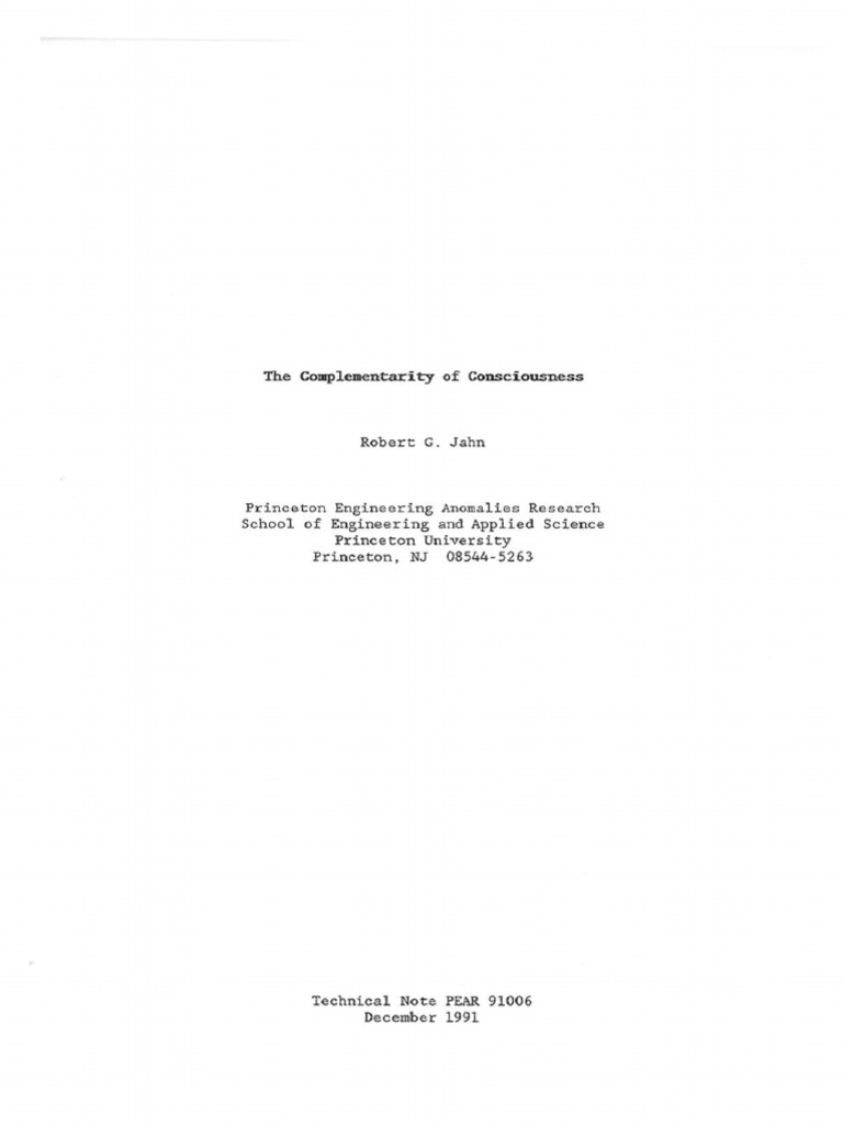Complementarity in Human Consciousness | PDF | Physics