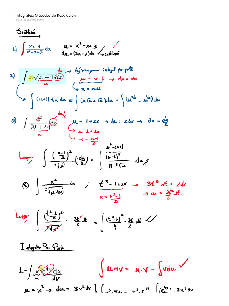Integrales Métodos de Resolución | PDF