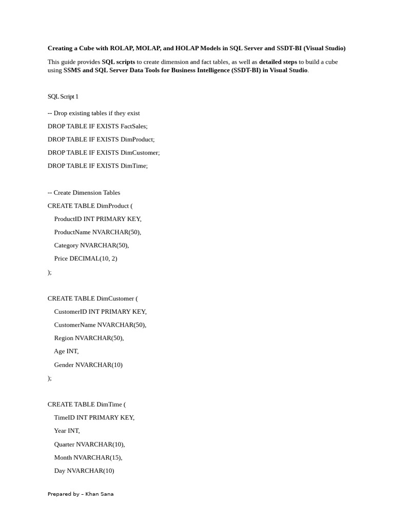 SQL Server Cube Creation Guide | PDF | Integer (Computer Science ...