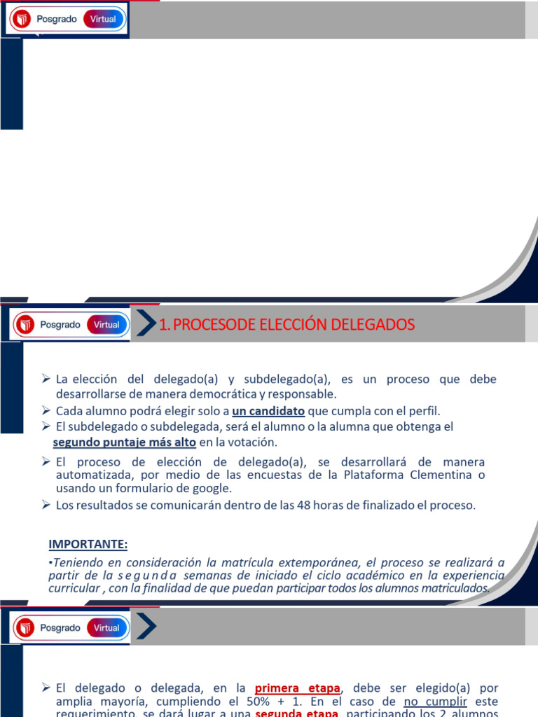 Elección de Delegados en Posgrado 2025-I | PDF