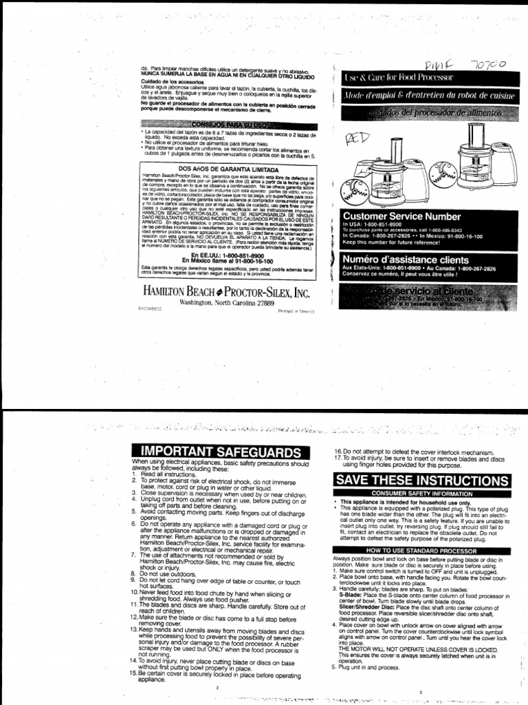 Hamilton Beach Food Processor Manual Wallpaper For Desktop