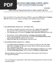 Cir- no. 007-CBSE Science Challenge -2025-26