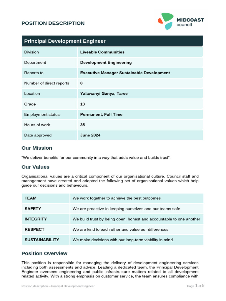 Principal Development Engineer Role Overview | PDF | Engineering ...