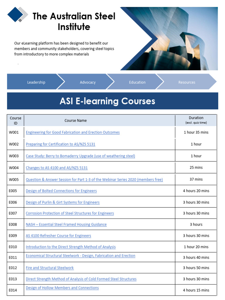 Steel Engineering Online Courses Guide | PDF | Structural Steel | Steel
