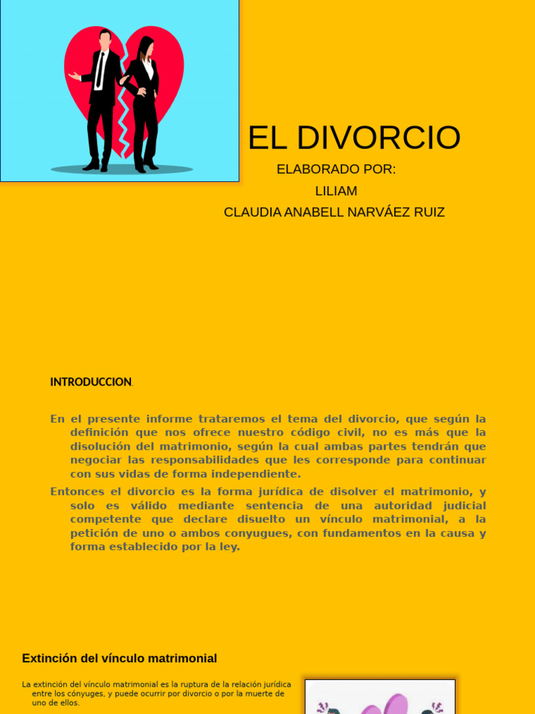Trabajo El Divorcio 050425 Pdf Divorcio Matrimonio