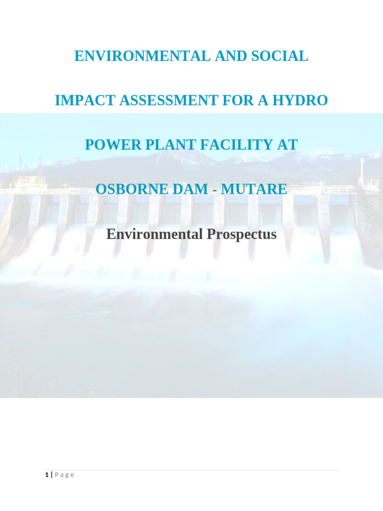 Environmental Impact of Osborne Dam Hydro Project | PDF ...