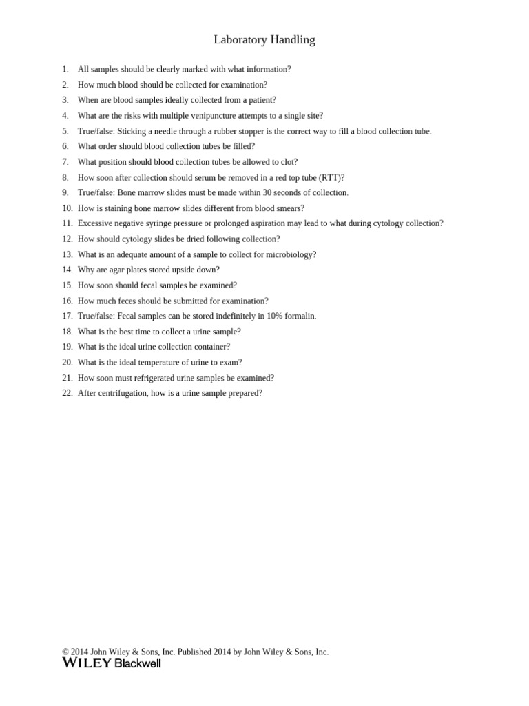 Laboratory Handling Questions Pdf