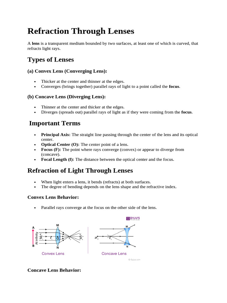 Understanding Lens Refraction | PDF | Optics | Electrodynamics