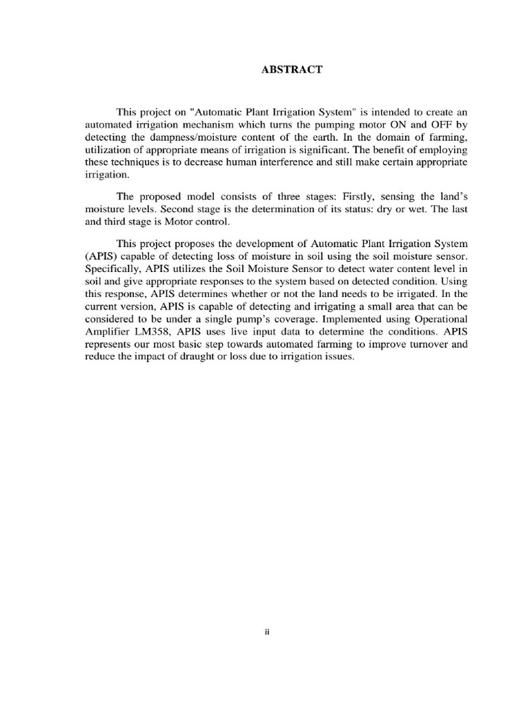 Automatic Plant Irrigation System | PDF