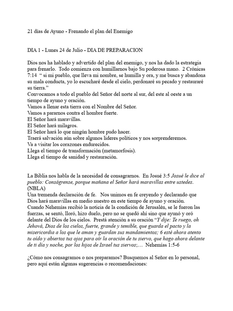 21 Días de Ayuno y Oración Poderosa | PDF | Daniel (figura bíblica ...