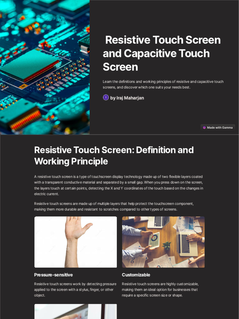 Resistive Touch Screen and Capacitive Touch Screen | PDF | Touchscreen ...
