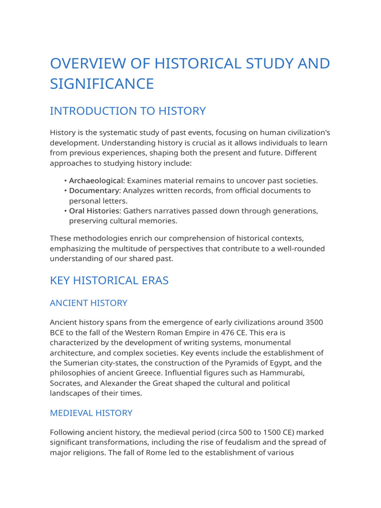 Understanding Historical Study Methods | PDF | Historian | Archaeology