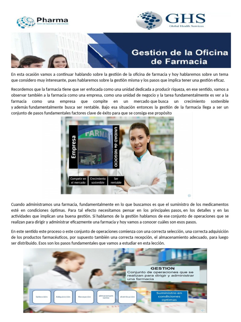 Tema IV Gestion Farmaceutica | PDF | Farmacia | Medicamentos con receta