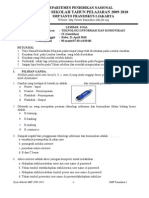 Soal Ujian Sekolah SMP Kelas IX 2010