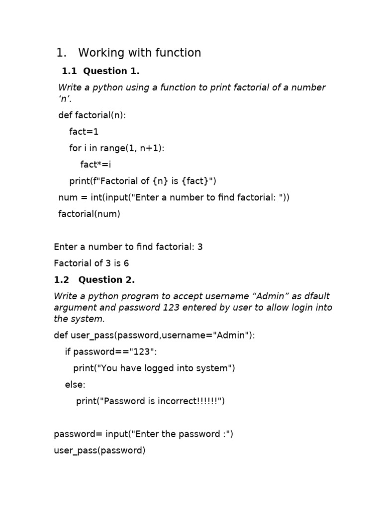 Python Functions and File Handling Examples | PDF