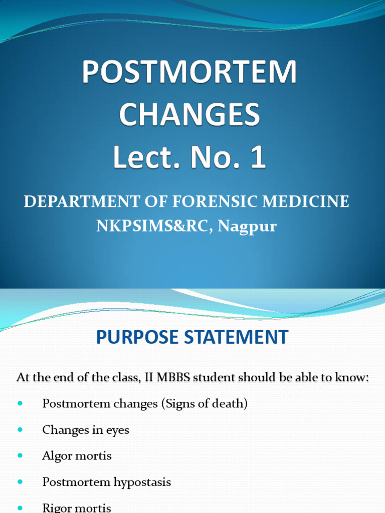 Postmortem Changes in Forensic Medicine | PDF | Skeletal Muscle ...
