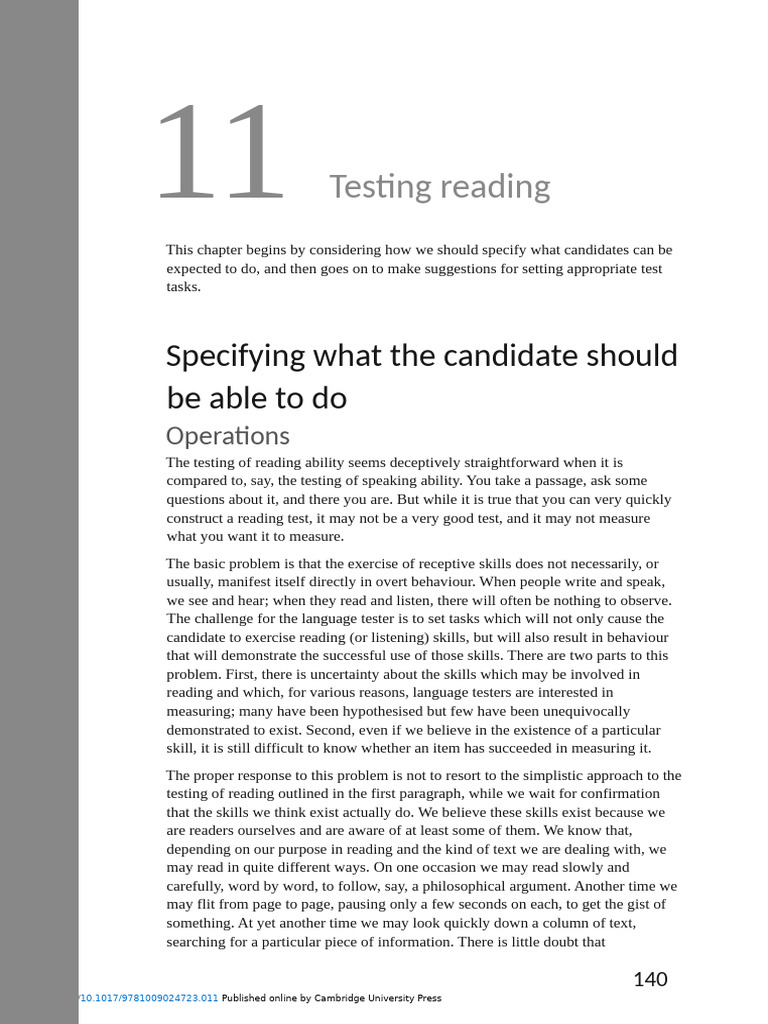 Effective Reading Test Design Strategies | PDF | Question | Multiple Choice