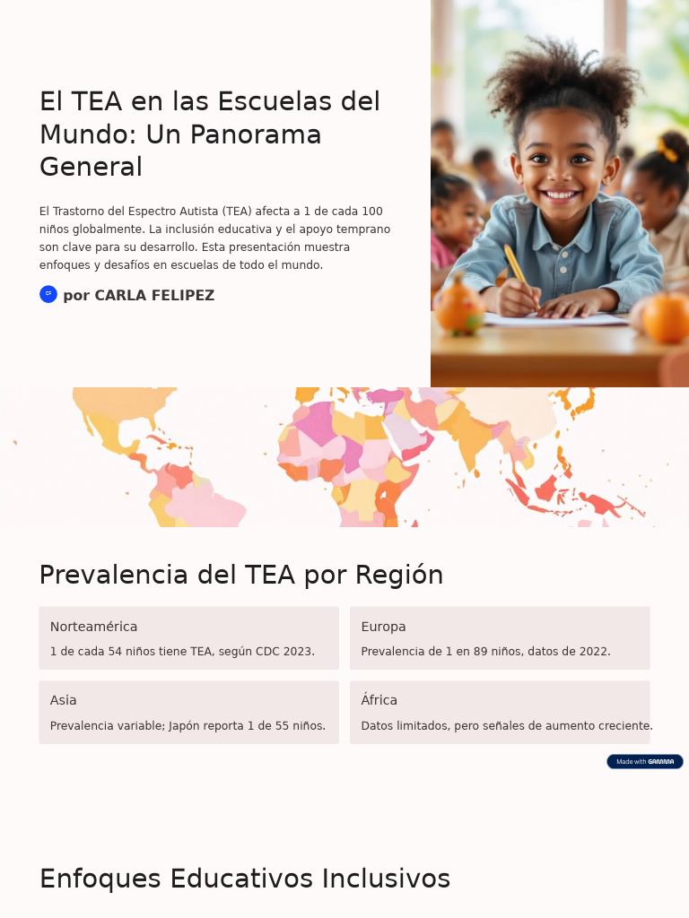 El TEA en Las Escuelas Del Mundo Un Panorama General | PDF | Autismo ...