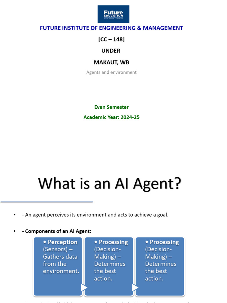 Understanding AI Agents and Environments | PDF | Artificial ...