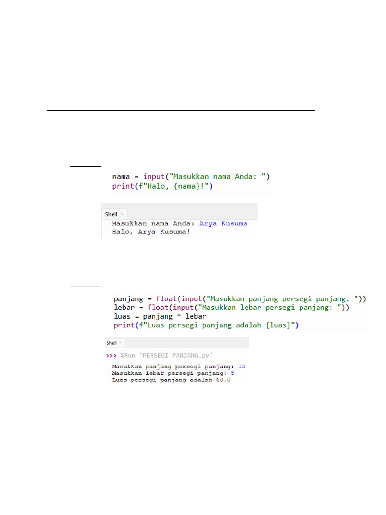 Program Python: Salam Pengguna | PDF