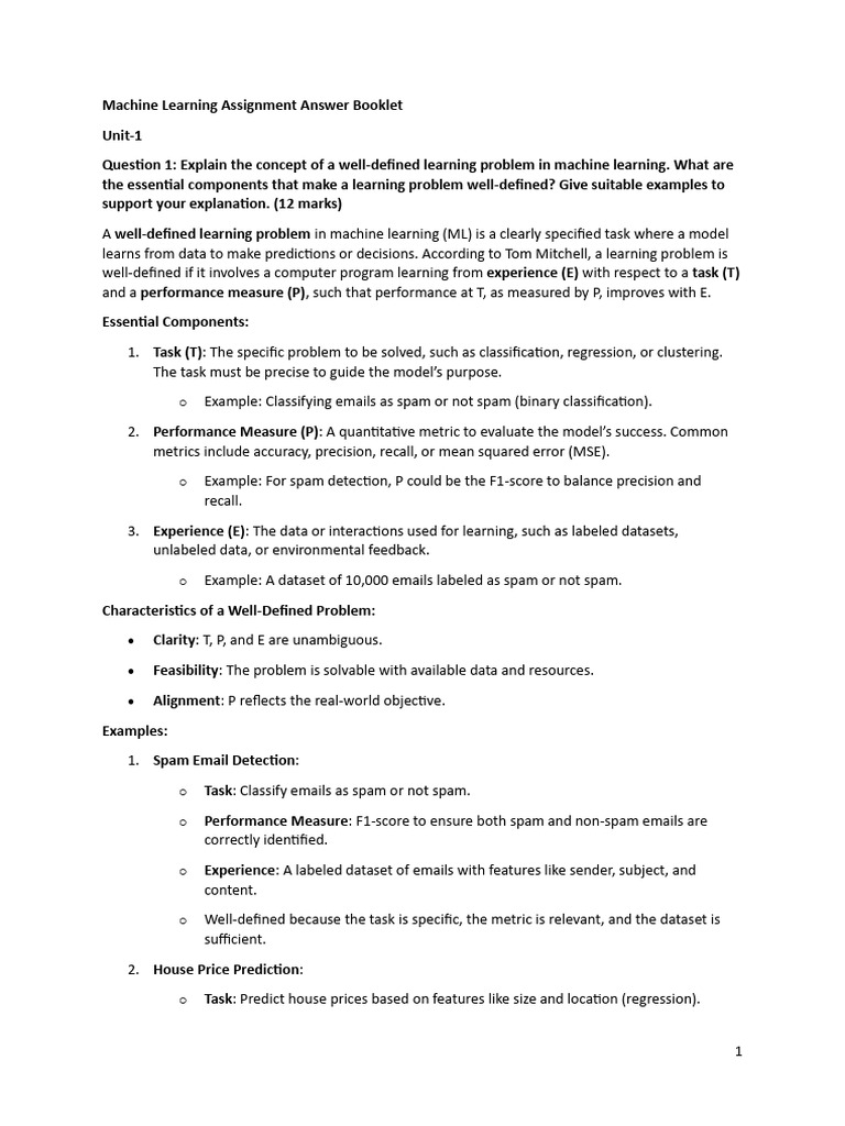 Well-Defined Machine Learning Problems | PDF | Machine Learning ...