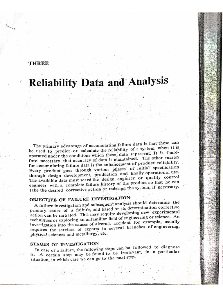 Reliability Data and Analysis | PDF