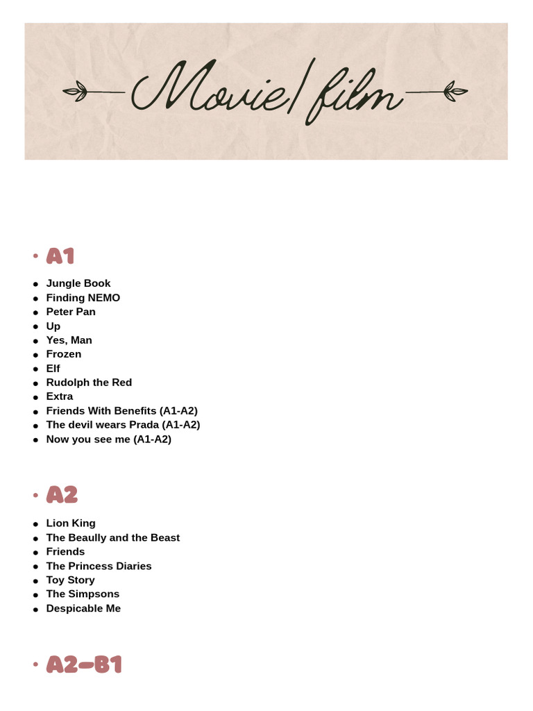 Movie Streaming Resources and Titles | PDF