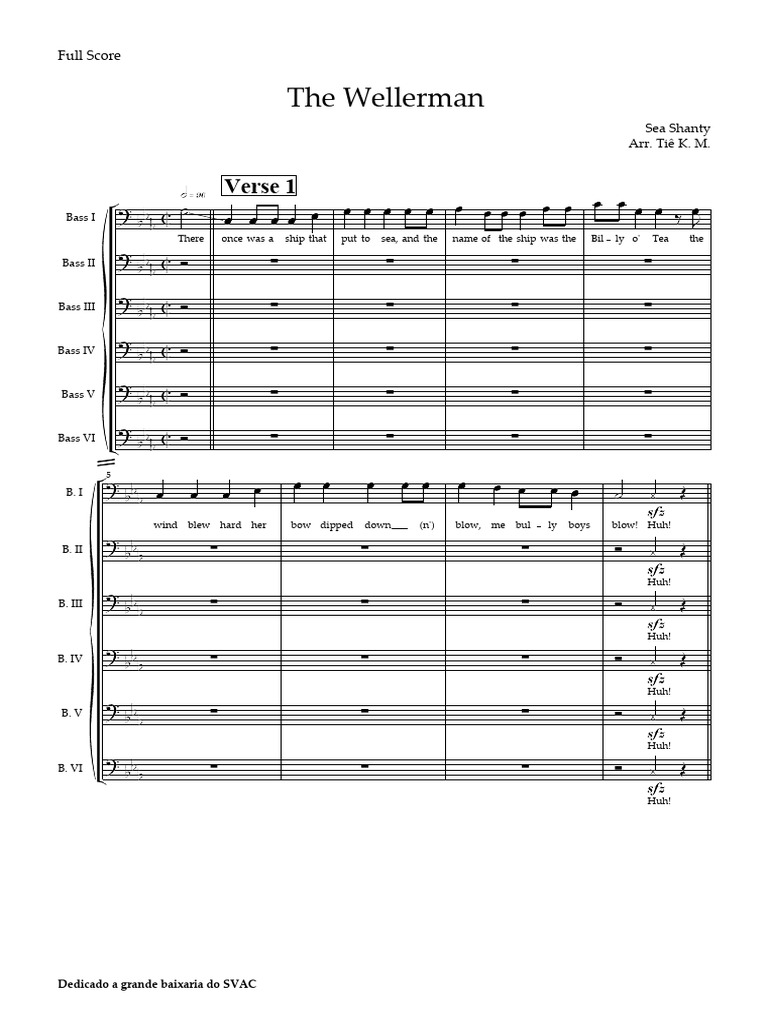 Wellerman Sea Shanty Full Score | PDF