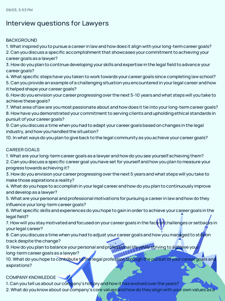 Interview Questions For Lawyers Pdf Goal Expert
