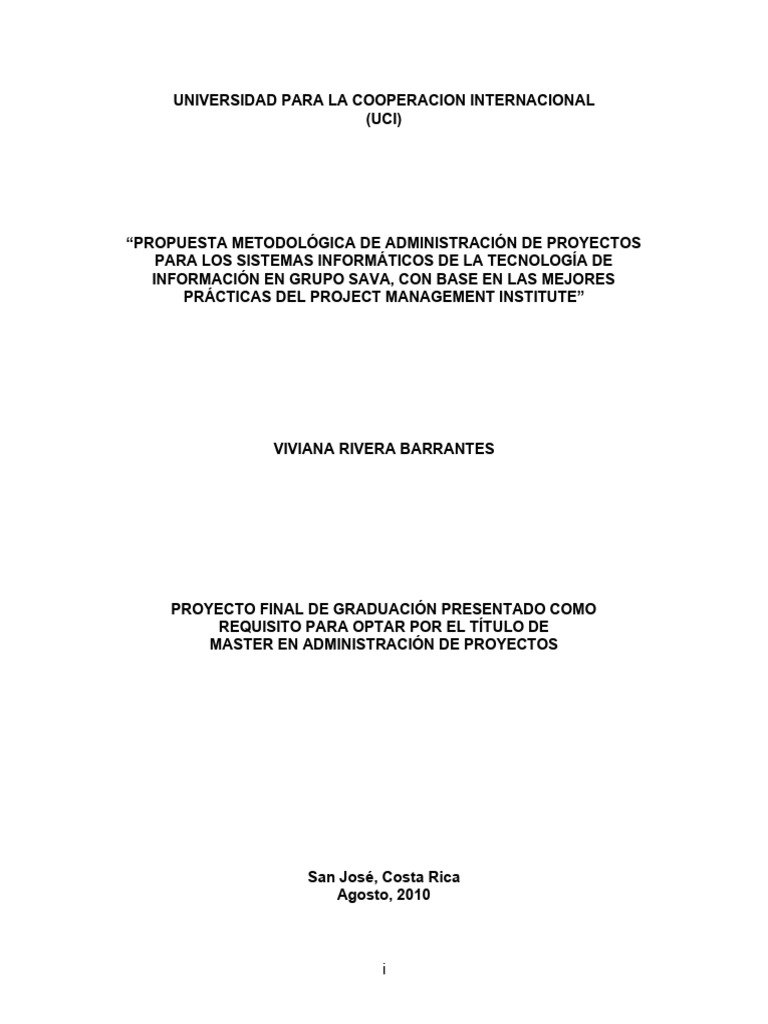 Metodología de Proyectos TI para SAVA | PDF | Gestión de proyectos ...