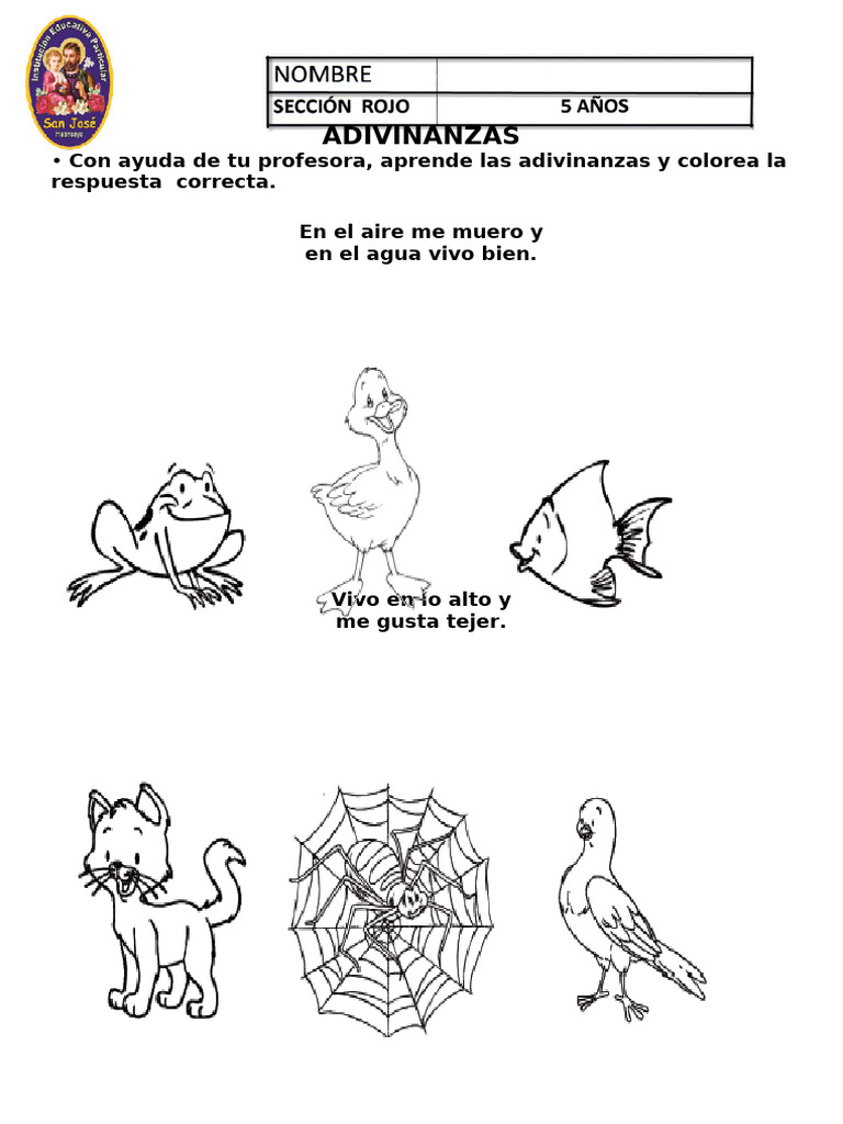 Adivinanzas para Niños de 3 a 5 Años | PDF