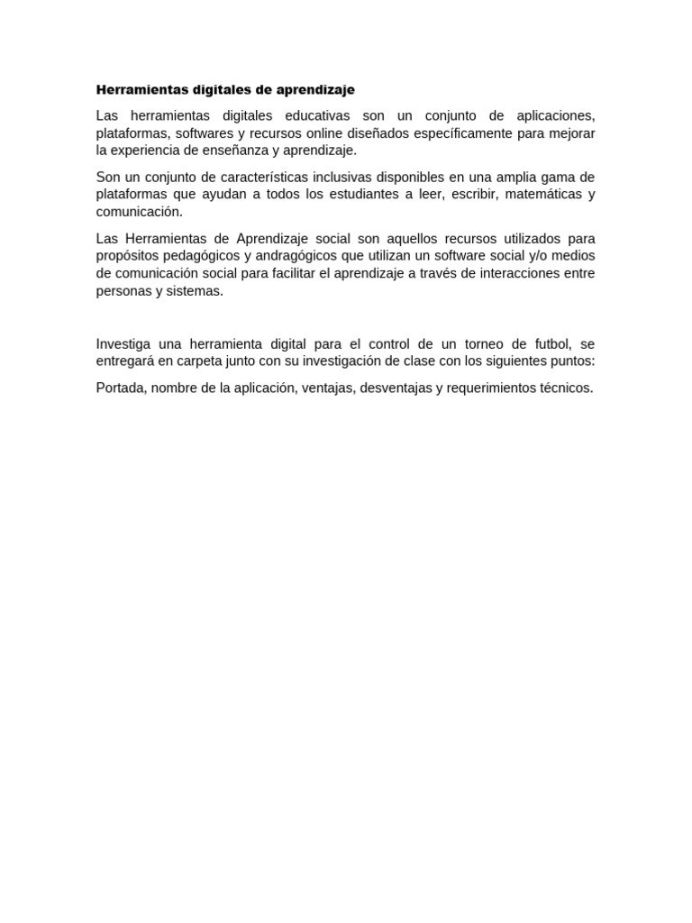 Herramientas Digitales de Aprendizaje | PDF | Microsoft Excel | Informática