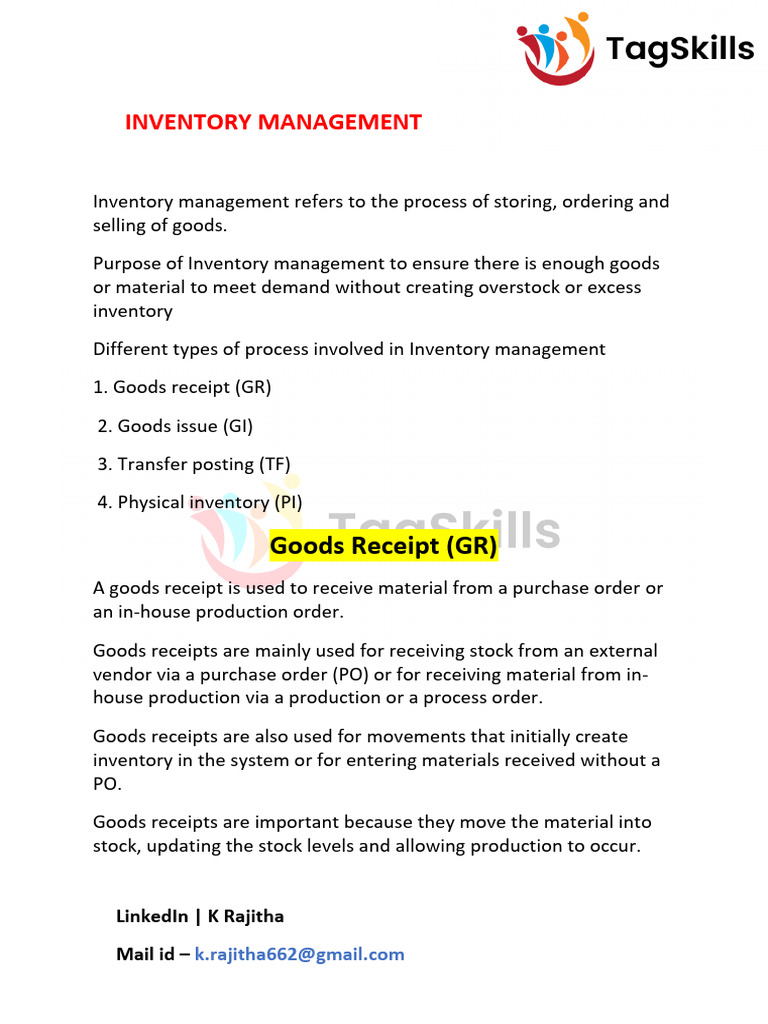Inventory Management Processes Explained | PDF | Inventory | Receipt