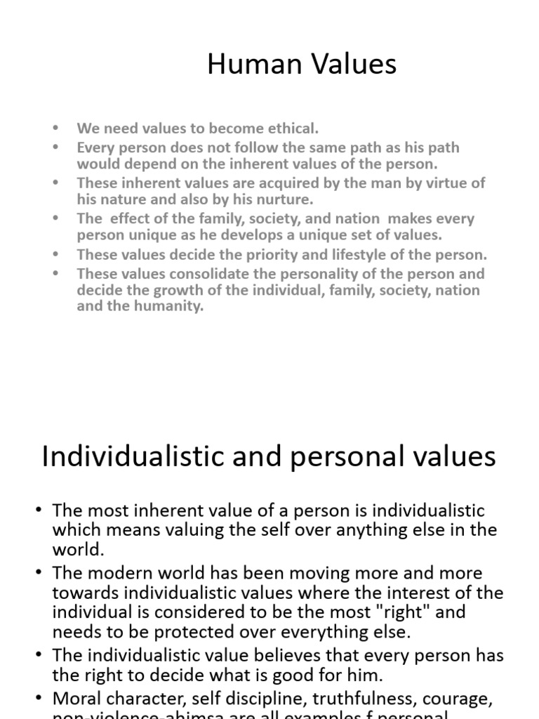 Values Value Crisis Value Spectrum Pdf Individualism Justice