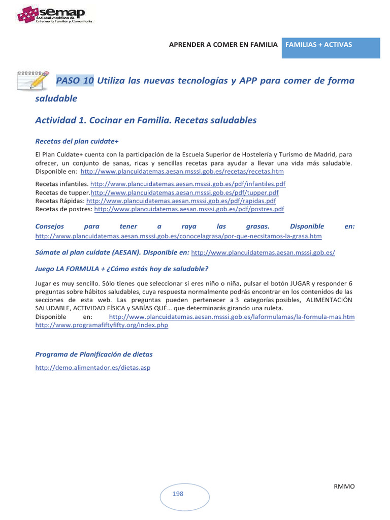 Paso 10 Aprender A Comer en Familia | PDF | Obesidad | Obesidad infantil