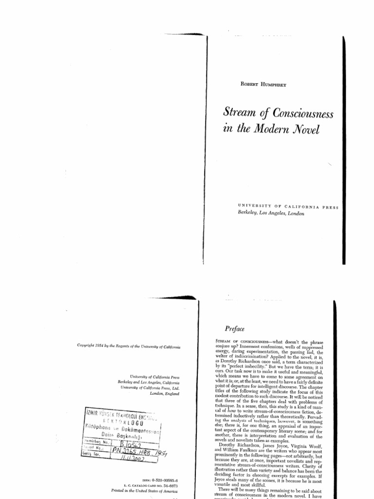 Stream of Consciousness in The Modern Novel 0520005856 - Compress | PDF