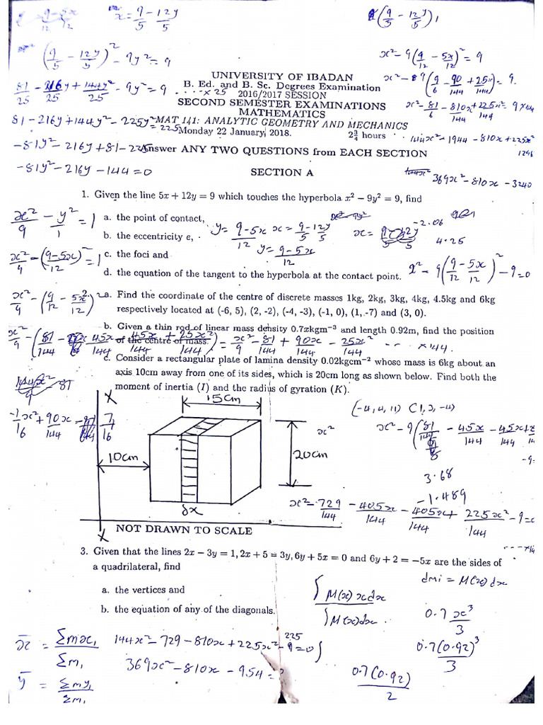 Mathematics 141 Questions | PDF