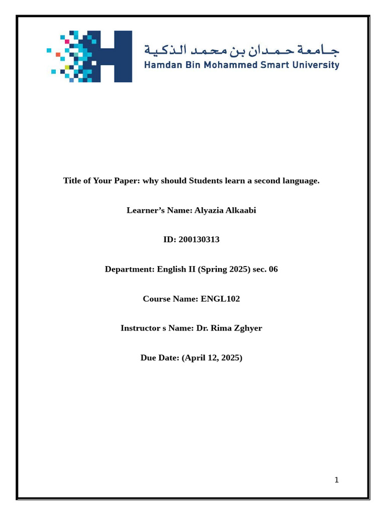 Benefits of Learning a Second Language | PDF | Second Language ...