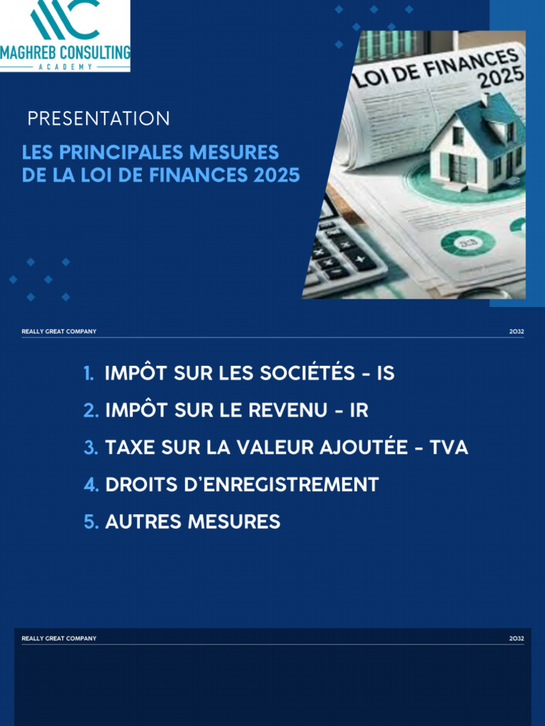 Les Principales Mesures de La Loi de Finances 2025 (1) | PDF