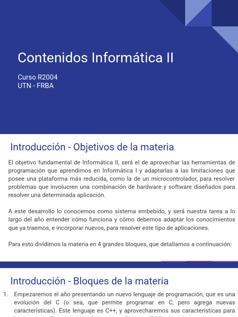 Informática II: Sistemas Embebidos R2004 | PDF | Entorno de desarrollo ...