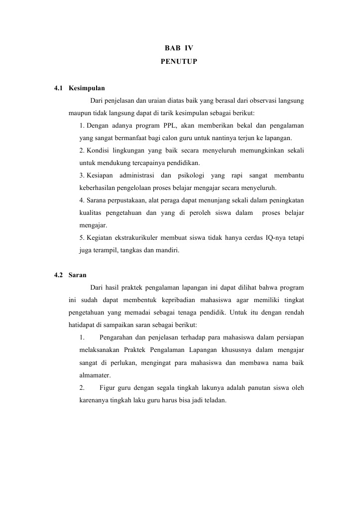 Bab Iv Penutup Ppl
