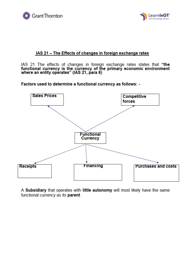 IAS 21 The Effects of Changes in Foreign Exchange Rates | PDF