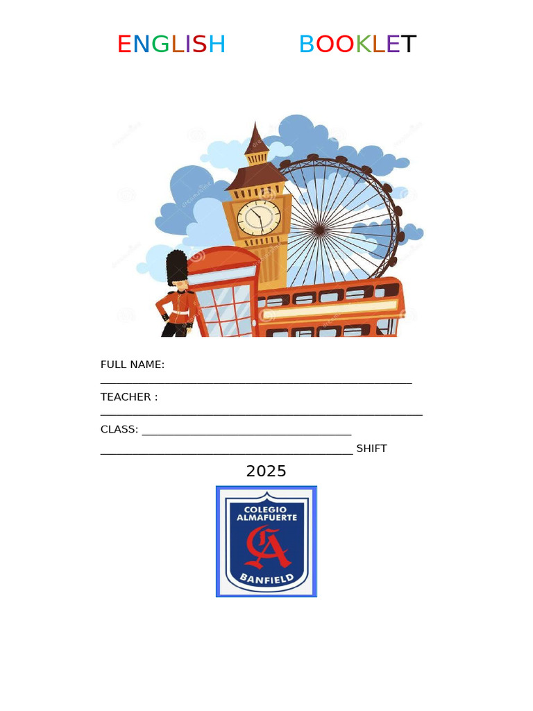 English Booklet for 2025 Class | PDF