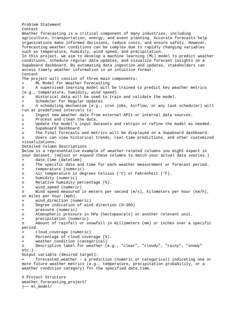 Machine Learning Weather Forecasting | PDF | Weather | Forecasting