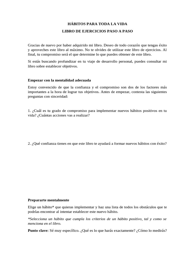 Libro de Ejercicios Habitos 2 (1) | PDF