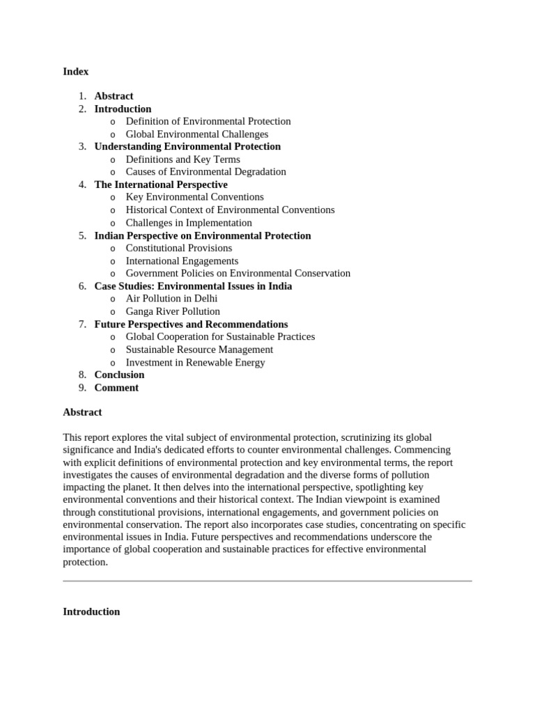 Environmental Protection in India: Challenges and Solutions | PDF ...
