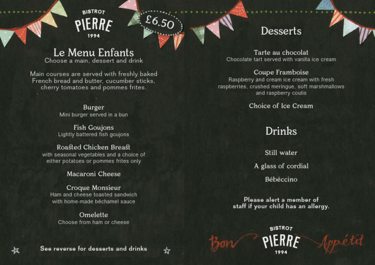 Kids Menu: Mains, Desserts & Drinks | PDF