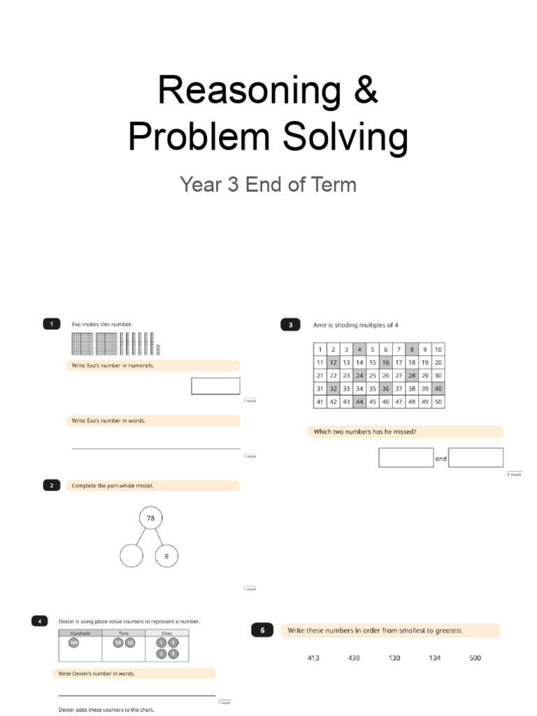 Y3 Reasoning & Problem Solving | PDF